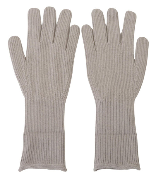 Dolce & Gabbana Light Gray Cashmere Hands Mitten Mens Gloves - Designed by Dolce & Gabbana Available to Buy at a Discounted Price on Moon Behind The Hill Online Designer Discount Store