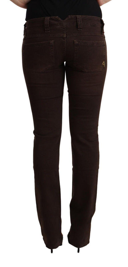 Cycle Women's Brown Cotton Stretch Low Waist Slim Fit Denim Jeans - Designed by CYCLE Available to Buy at a Discounted Price on Moon Behind The Hill Online Designer Discount Store