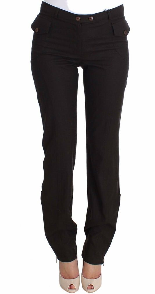 Brown Wool Casual Dress Trousers Pants - Designed by Ermanno Scervino Available to Buy at a Discounted Price on Moon Behind The Hill Online Designer Discount Store