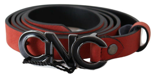 Red Black Leather Black Logo Buckle Blood Belt designed by Costume National available from Moon Behind The Hill 's Clothing Accessories > Belts > Womens range