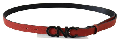 Red Black Leather Black Logo Buckle Blood Belt designed by Costume National available from Moon Behind The Hill 's Clothing Accessories > Belts > Womens range