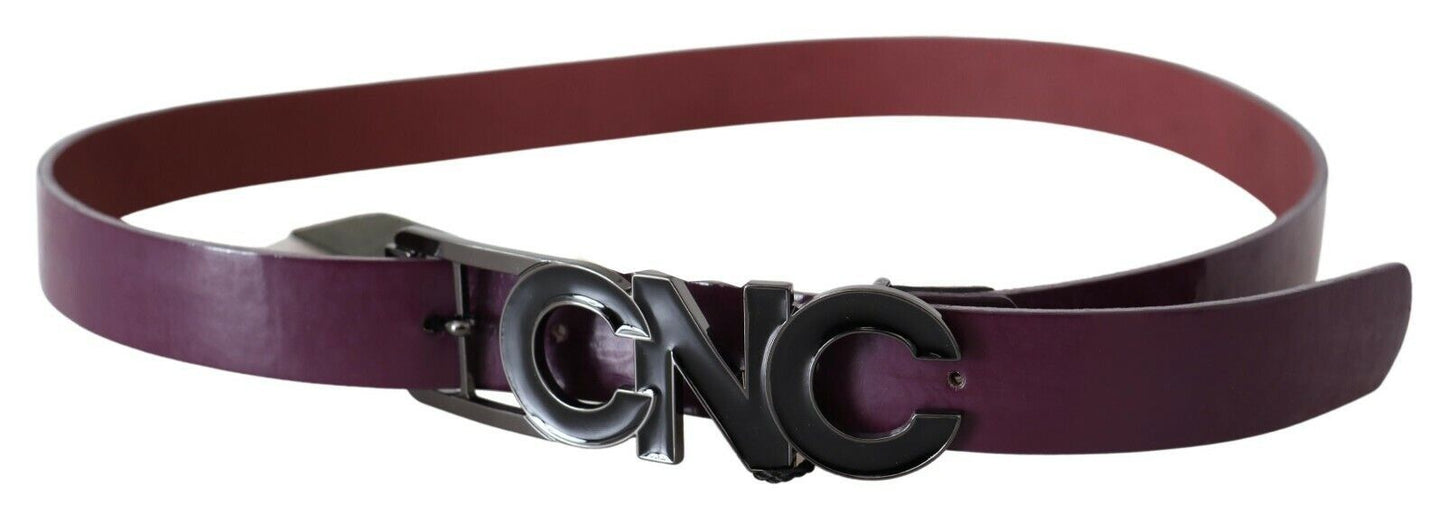 Brown Leather Large Logo Letter Buckle Belt - Designed by Costume National Available to Buy at a Discounted Price on Moon Behind The Hill Online Designer Discount Store