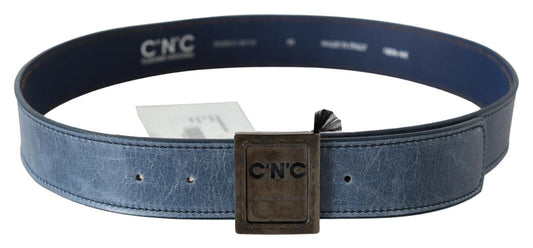 Blue Normal Leather Logo Buckle Belt - Designed by Costume National Available to Buy at a Discounted Price on Moon Behind The Hill Online Designer Discount Store