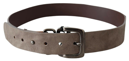 Dark Brown Leather Metallic Square Buckle Belt - Designed by Costume National Available to Buy at a Discounted Price on Moon Behind The Hill Online Designer Discount Store