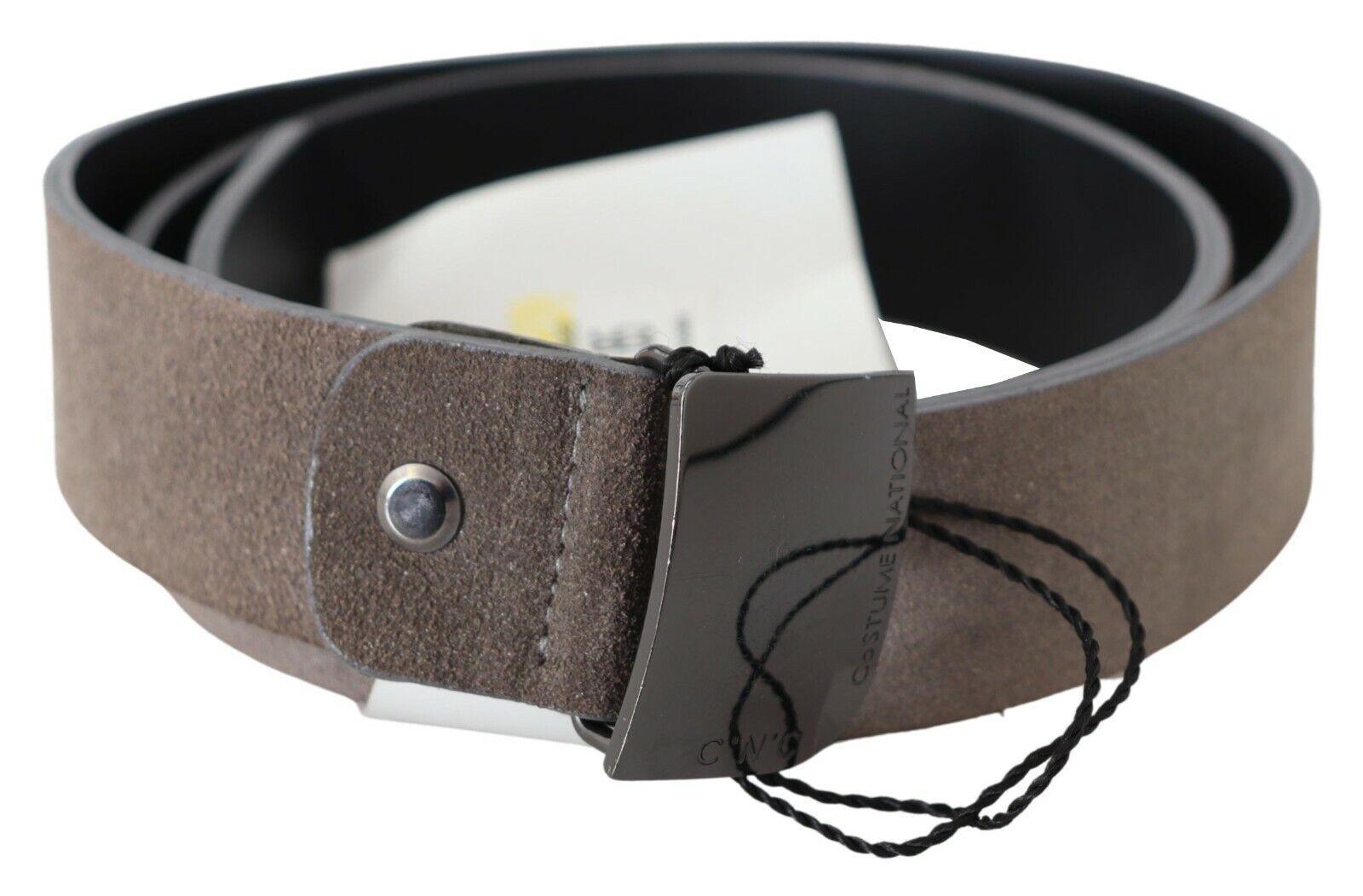 Brown Leather Square Logo Buckle Belt - Designed by Costume National Available to Buy at a Discounted Price on Moon Behind The Hill Online Designer Discount Store