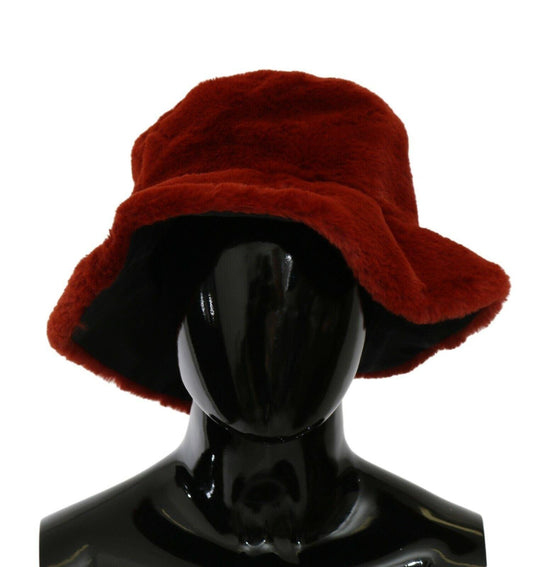 Red Bordeaux Fur Wide Brim Bucket Hat designed by Dolce & Gabbana available from Moon Behind The Hill 's Clothing Accessories > Hats > Womens range