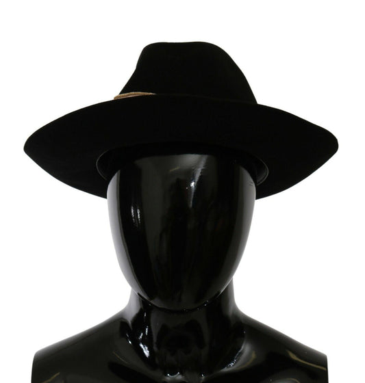 Black Lapin Amor Gignit Wide Brim Panama Hat - Designed by Dolce & Gabbana Available to Buy at a Discounted Price on Moon Behind The Hill Online Designer Discount Store