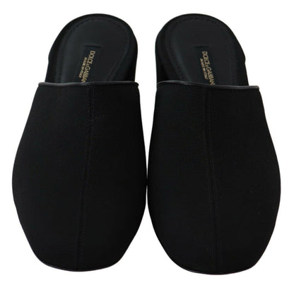 Black Grosgrain Slides Sandals Women Shoes - Designed by Dolce & Gabbana Available to Buy at a Discounted Price on Moon Behind The Hill Online Designer Discount Store