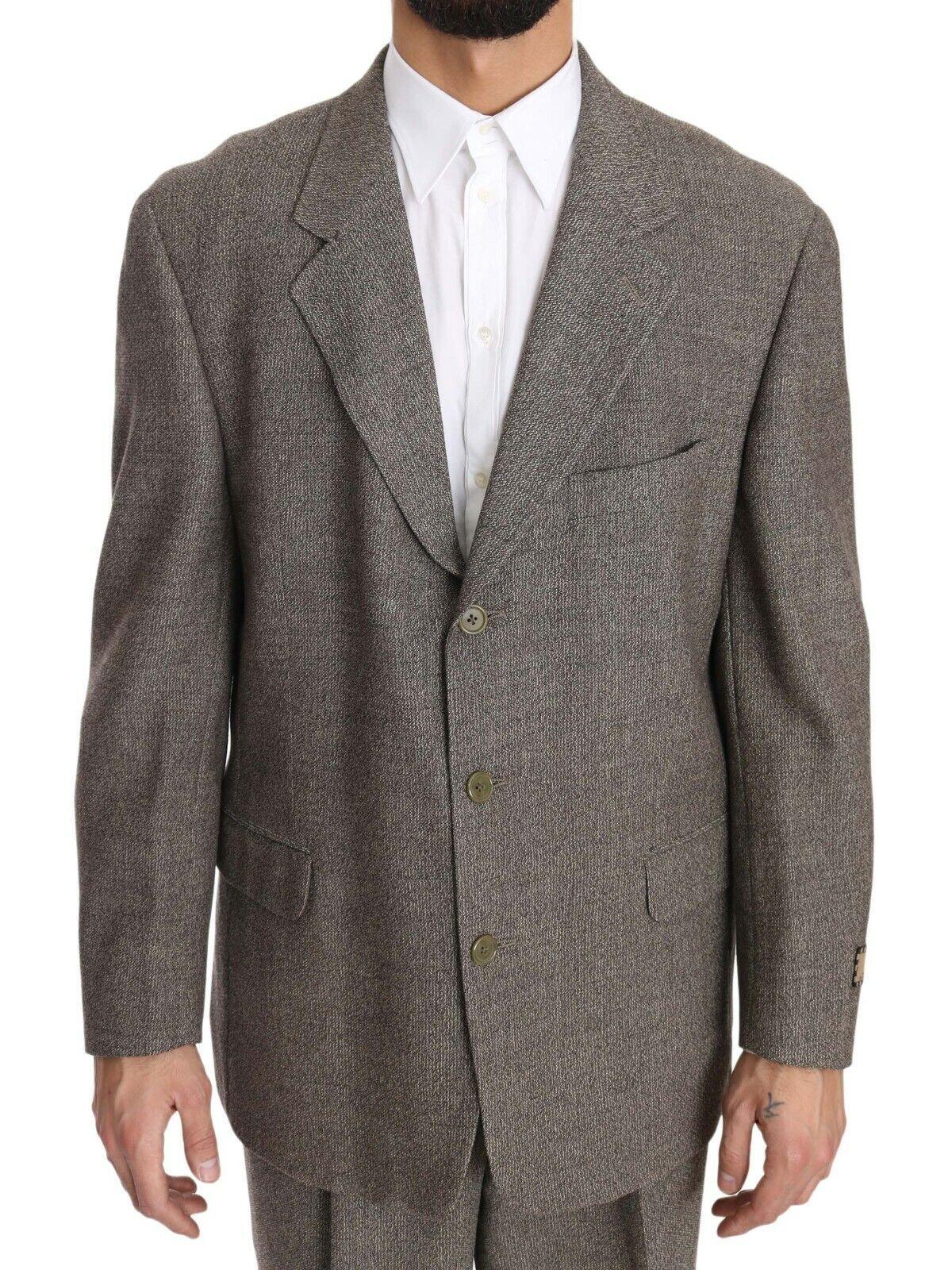 Fendi Men's Brown Wool Regular Single Breasted Suit - Designed by Fendi Available to Buy at a Discounted Price on Moon Behind The Hill Online Designer Discount Store