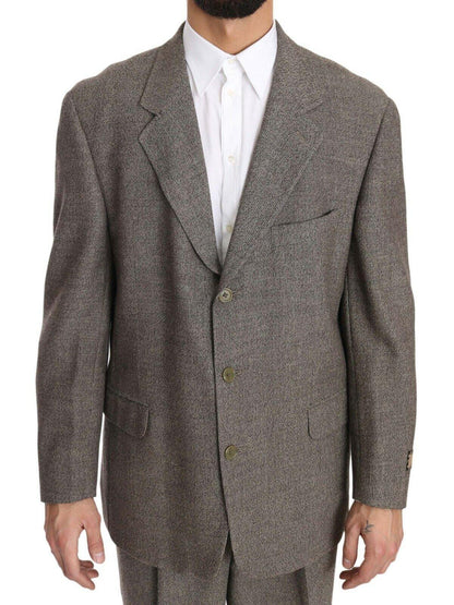 Fendi Men's Brown Wool Regular Single Breasted Suit - Designed by Fendi Available to Buy at a Discounted Price on Moon Behind The Hill Online Designer Discount Store