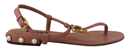 Pink DG Amore Logo Leather Sandals Shoes designed by Dolce & Gabbana available from Moon Behind The Hill 's Shoes > Womens range