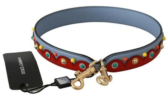 Blue and red Shoulder Strap Leather Blue Handbag Accessory - Designed by Dolce & Gabbana Available to Buy at a Discounted Price on Moon Behind The Hill Online Designer Discount Store