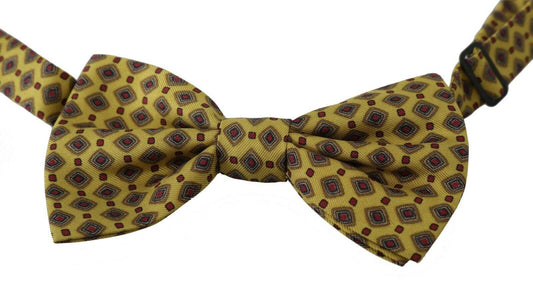 Dolce & Gabbana Yellow Pattern Silk Adjustable Neck Tie - Designed by Dolce & Gabbana Available to Buy at a Discounted Price on Moon Behind The Hill Online Designer Discount Store