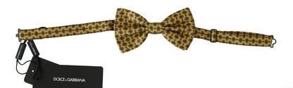 Dolce & Gabbana Yellow Pattern Silk Adjustable Neck Tie - Designed by Dolce & Gabbana Available to Buy at a Discounted Price on Moon Behind The Hill Online Designer Discount Store