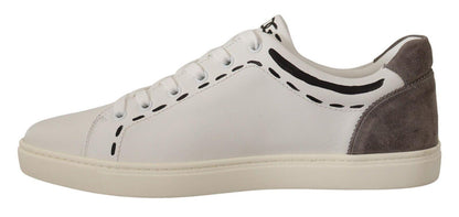 White Leather Gray LOVE Casual Sneakers Shoes designed by Dolce & Gabbana available from Moon Behind The Hill 's Shoes > Mens range
