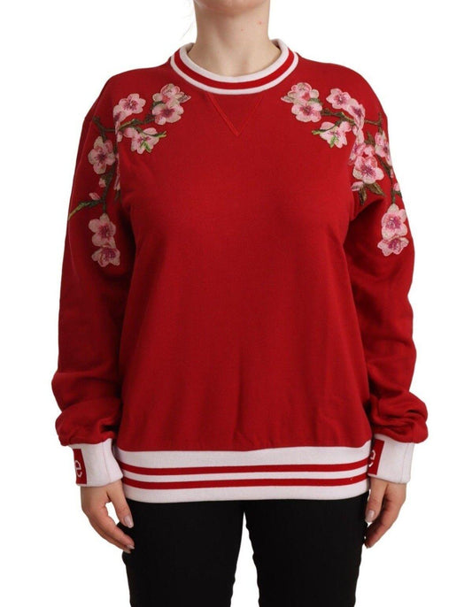 Red Cotton Crewneck #DGlove Pullover Sweater designed by Dolce & Gabbana available from Moon Behind The Hill 's Clothing > Shirts & Tops > Womens range