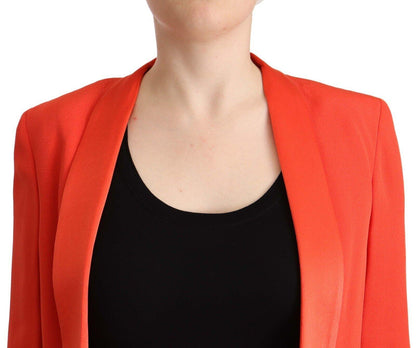 CO|TE Women's Orange Long Sleeves Acetate Blazer Pocket Overcoat Jacket - Designed by CO|TE Available to Buy at a Discounted Price on Moon Behind The Hill Online Designer Discount Store