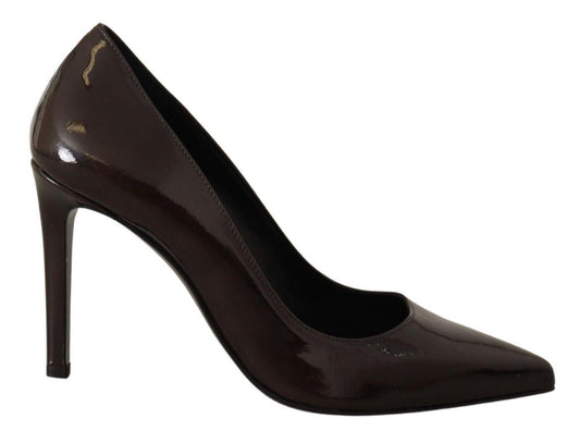 Sofia Brown Patent Leather Stiletto Heels Pumps Shoes designed by Sofia available from Moon Behind The Hill 's Shoes > Womens range