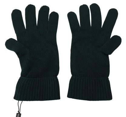 Dolce & Gabbana Green Wrist Length Cashmere Knitted Gloves - Designed by Dolce & Gabbana Available to Buy at a Discounted Price on Moon Behind The Hill Online Designer Discount Store