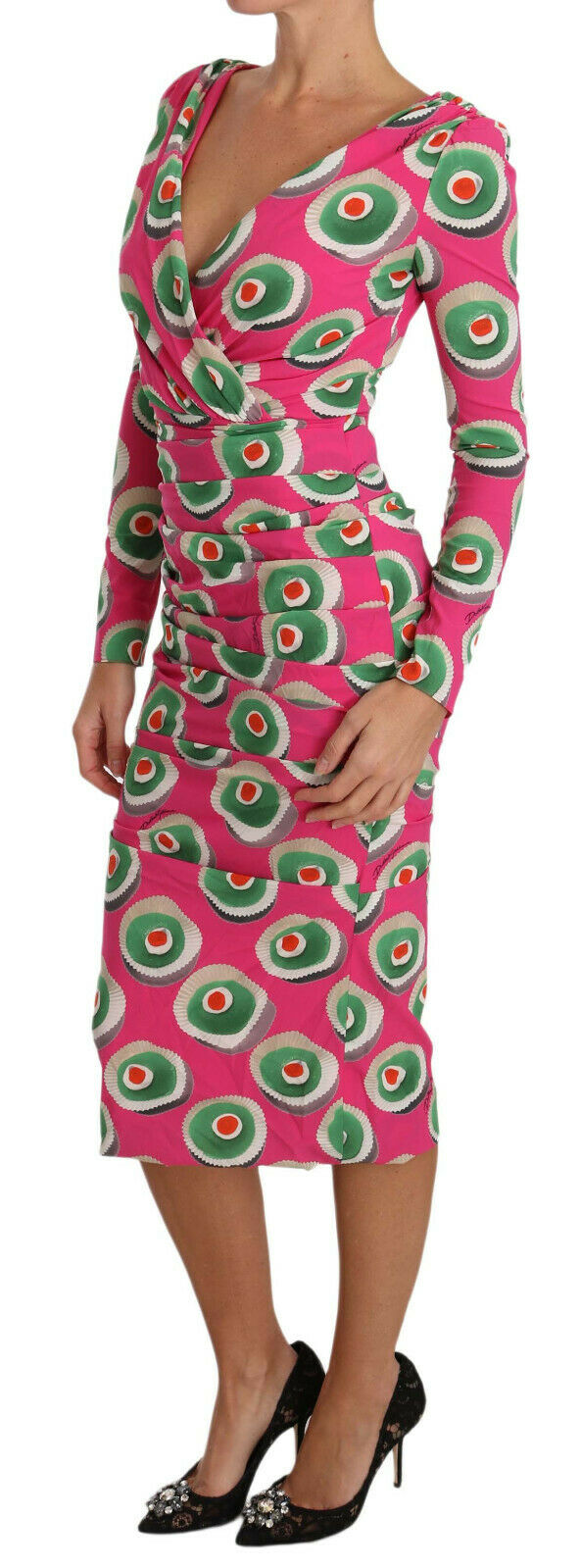 Pink Silk Cup Cake Sheath Stretch  Dress designed by Dolce & Gabbana available from Moon Behind The Hill's Women's Clothing range