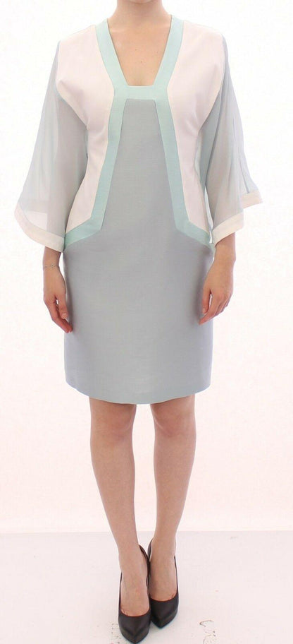 White Silk Sheath Formal Turquoise Dress designed by Sergei Grinko available from Moon Behind The Hill 's Clothing > Dresses > Womens range