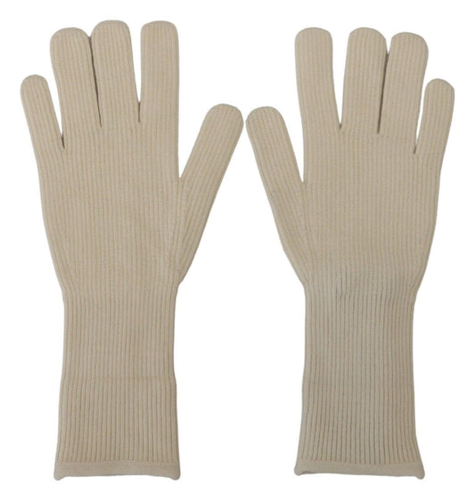 Dolce & Gabbana White Cashmere Knitted Hands Mitten Mens Gloves - Designed by Dolce & Gabbana Available to Buy at a Discounted Price on Moon Behind The Hill Online Designer Discount Store