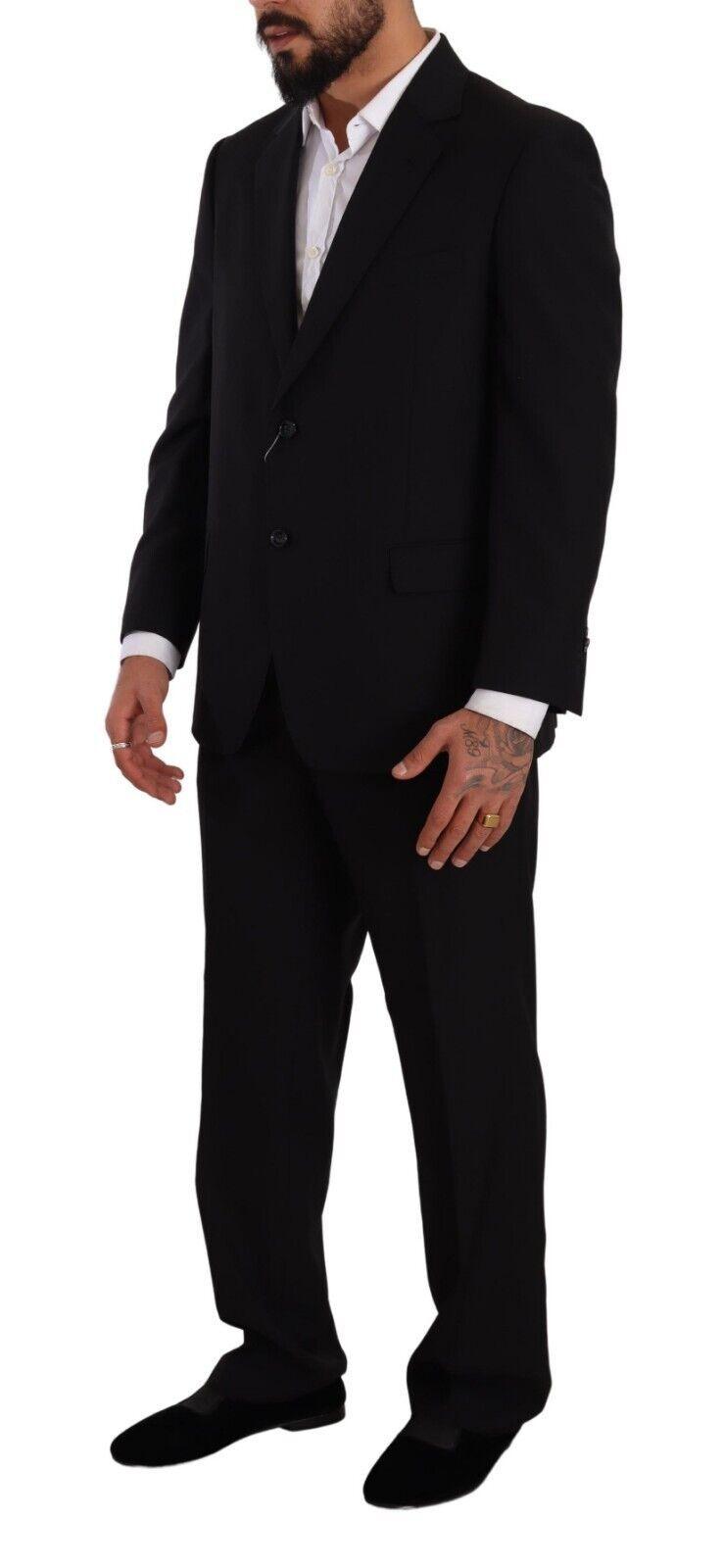 Domenico Tagliente Men's Black Polyester Single Breasted Formal Suit - Designed by Domenico Tagliente Available to Buy at a Discounted Price on Moon Behind The Hill Online Designer Discount S