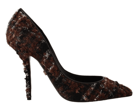 Dolce & Gabbana Multicolor Tweed Pointed Stiletto Pumps Shoes - Designed by Dolce & Gabbana Available to Buy at a Discounted Price on Moon Behind The Hill Online Designer Discount Store