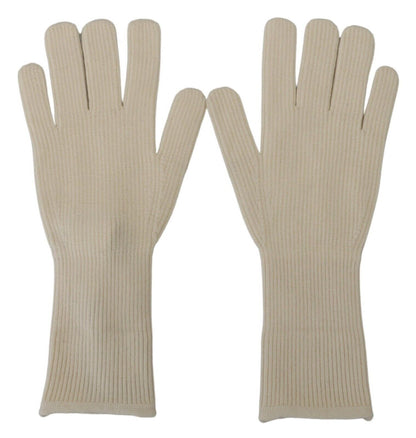 Dolce & Gabbana White Cashmere Knitted Hands Mitten Mens Gloves - Designed by Dolce & Gabbana Available to Buy at a Discounted Price on Moon Behind The Hill Online Designer Discount Store