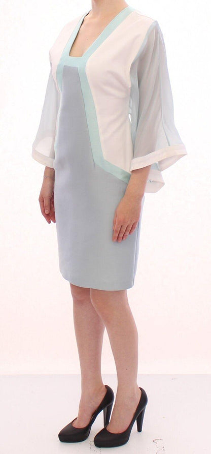 White Silk Sheath Formal Turquoise Dress designed by Sergei Grinko available from Moon Behind The Hill 's Clothing > Dresses > Womens range