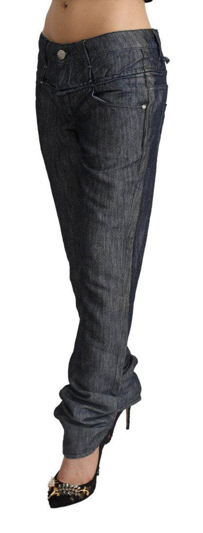Dark Grey Ramie Mid Wide Waist Straight Denim Jeans - Designed by Acht Available to Buy at a Discounted Price on Moon Behind The Hill Online Designer Discount Store