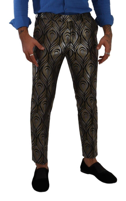 Silver Gold Jacquard Men Trouser Dress Pants designed by Dolce & Gabbana available from Moon Behind The Hill 's Clothing > Pants > Mens range