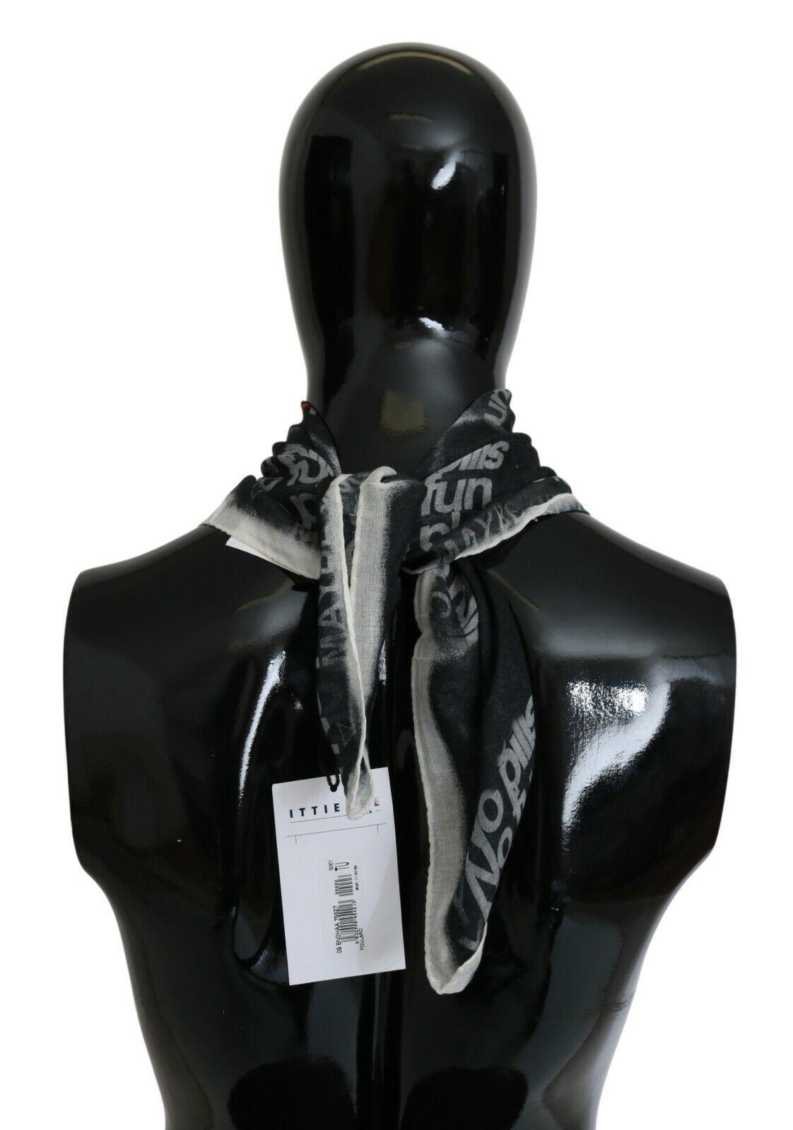 Costume National Dark Grey Wool Foulard Branded Scarf - Designed by Costume National Available to Buy at a Discounted Price on Moon Behind The Hill Online Designer Discount Store