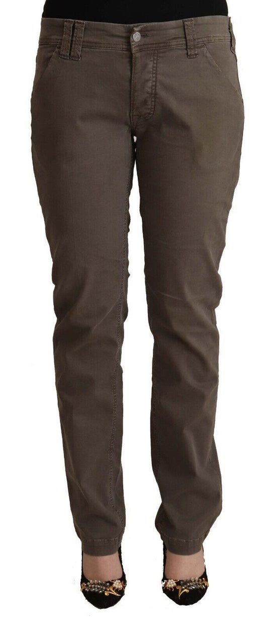 Cycle Women's Brown Cotton Low Waist Skinny Casual Jeans - Designed by CYCLE Available to Buy at a Discounted Price on Moon Behind The Hill Online Designer Discount Store