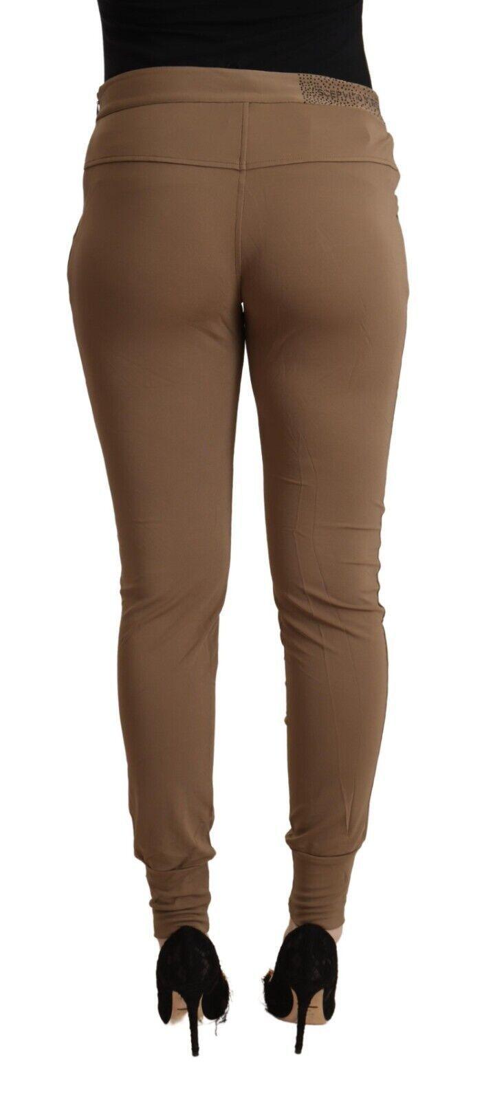 Scervino Street Ladies' Brown Viscose Mid Waist Slim Tapered Pants designed by Scervino Street available from Moon Behind The Hill 's Clothing > Pants > Womens range
