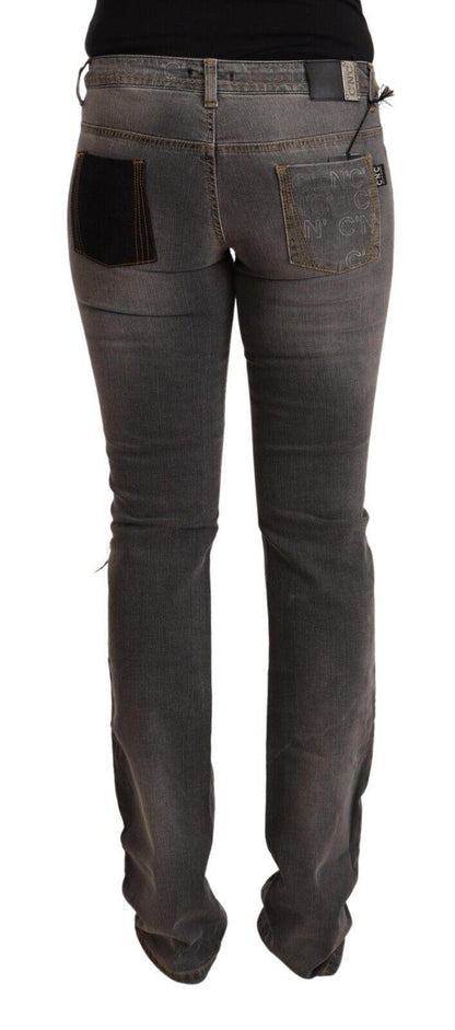 Costume National Ladies Grey Washed Low Waist Straight Denim Jeans - Designed by Costume National Available to Buy at a Discounted Price on Moon Behind The Hill Online Designer Discount Store
