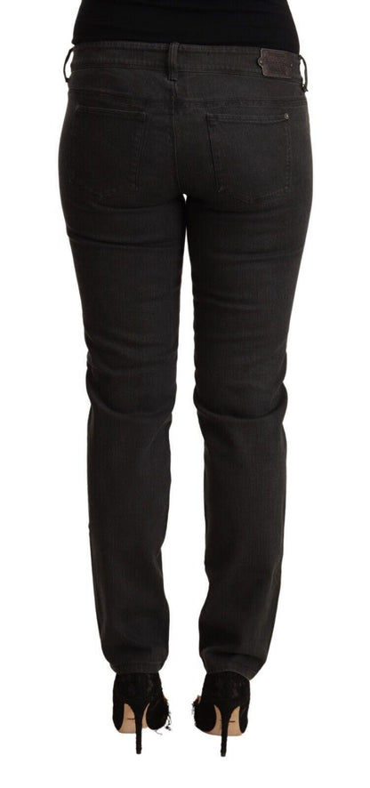 Ermanno Scervino Ladies' Black Low Waist Skinny Denim Cotton Jeans - Designed by Ermanno Scervino Available to Buy at a Discounted Price on Moon Behind The Hill Online Designer Discount Store