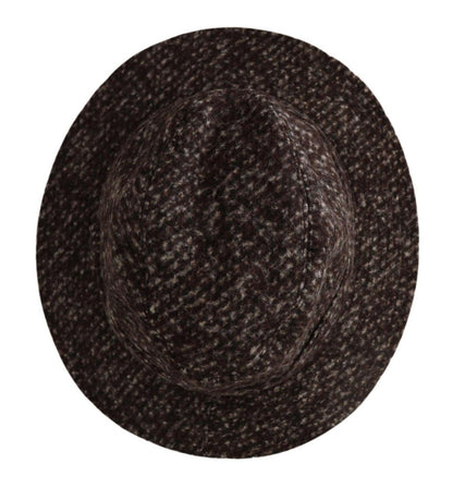 Gray Melange Blended Textured Tweed Hat - Designed by Dolce & Gabbana Available to Buy at a Discounted Price on Moon Behind The Hill Online Designer Discount Store
