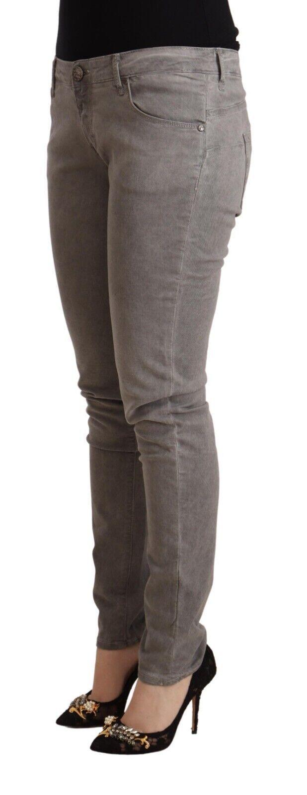 Light Grey Washed Cotton Slim Fit Denim Jeans designed by Acht available from Moon Behind The Hill 's Clothing > Pants > Womens range