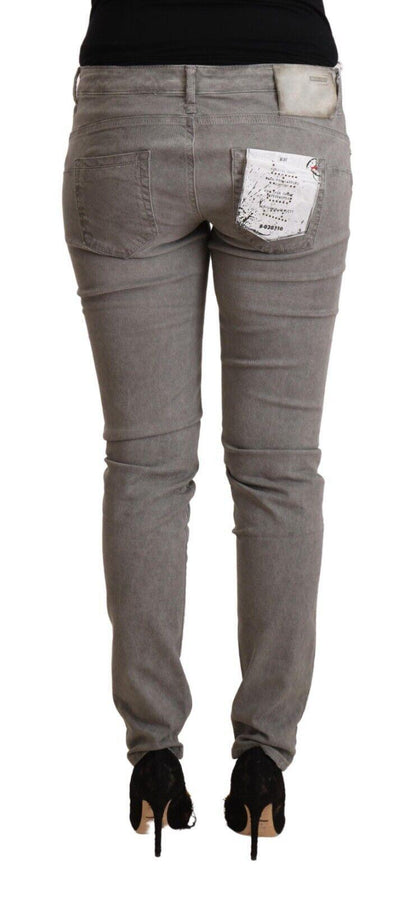 Light Grey Washed Cotton Slim Fit Denim Jeans designed by Acht available from Moon Behind The Hill 's Clothing > Pants > Womens range