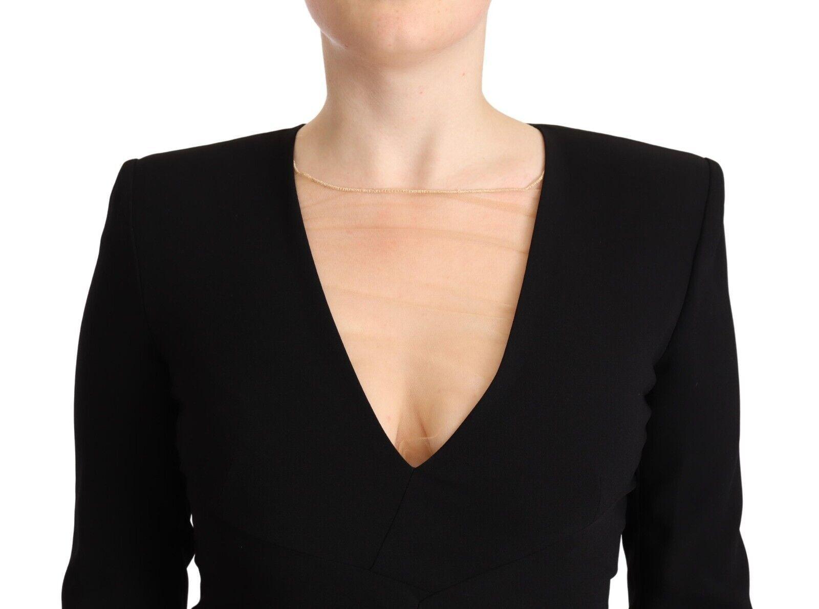 Dsquared² Black Long Sleeves Deep V-neck Mini Sheath Dress - Designed by Dsquared² Available to Buy at a Discounted Price on Moon Behind The Hill Online Designer Discount Store