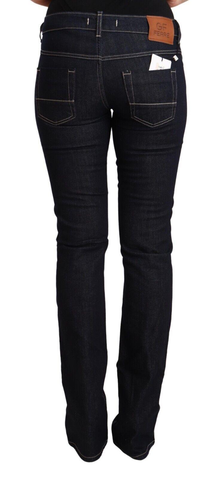 GF Ferre Ladies' Black Cotton Stretch Low Waist Skinny Denim Jeans - Designed by GF Ferre Available to Buy at a Discounted Price on Moon Behind The Hill Online Designer Discount Store