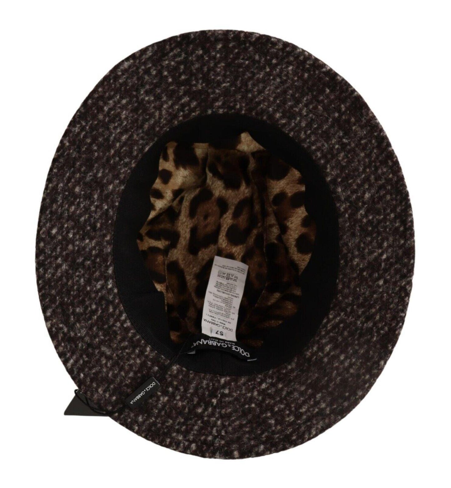 Gray Melange Blended Textured Tweed Hat - Designed by Dolce & Gabbana Available to Buy at a Discounted Price on Moon Behind The Hill Online Designer Discount Store