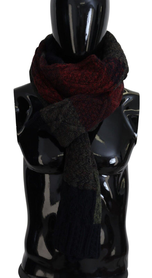 Dolce & Gabbana Multicolor Knitted Men Neck Wrap Shawl Scarf - Designed by Dolce & Gabbana Available to Buy at a Discounted Price on Moon Behind The Hill Online Designer Discount Store