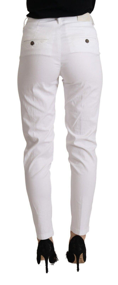 Jacob Cohen Ladies' White Mid Waist Lyocell Skinny Cropped Pants - Designed by Jacob Cohen Available to Buy at a Discounted Price on Moon Behind The Hill Online Designer Discount Store
