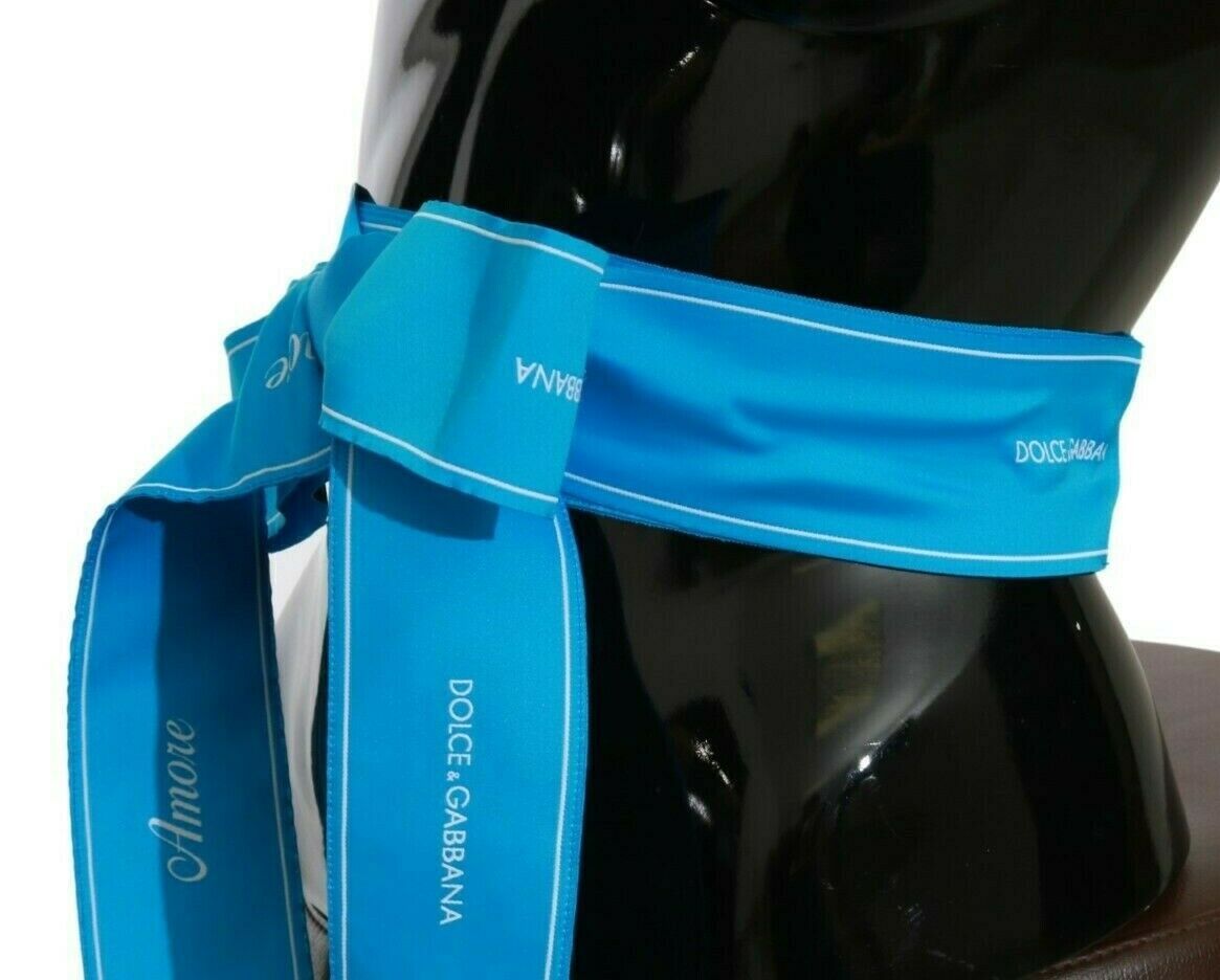 Blue Waist Ribbon Wide Bow Belt - Designed by Dolce & Gabbana Available to Buy at a Discounted Price on Moon Behind The Hill Online Designer Discount Store