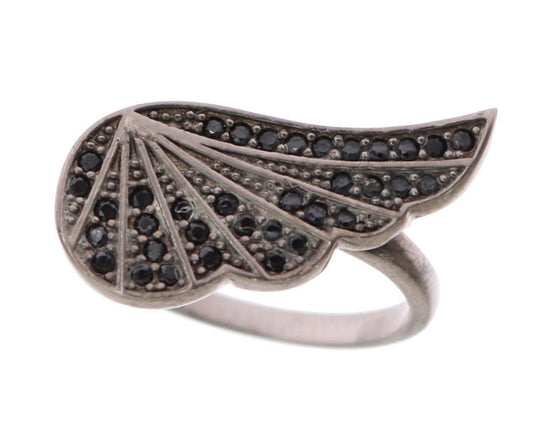 Silver Womens Black CZ Rhodium 925 Ring designed by Nialaya available from Moon Behind The Hill 's Jewelry > Rings > Womens range