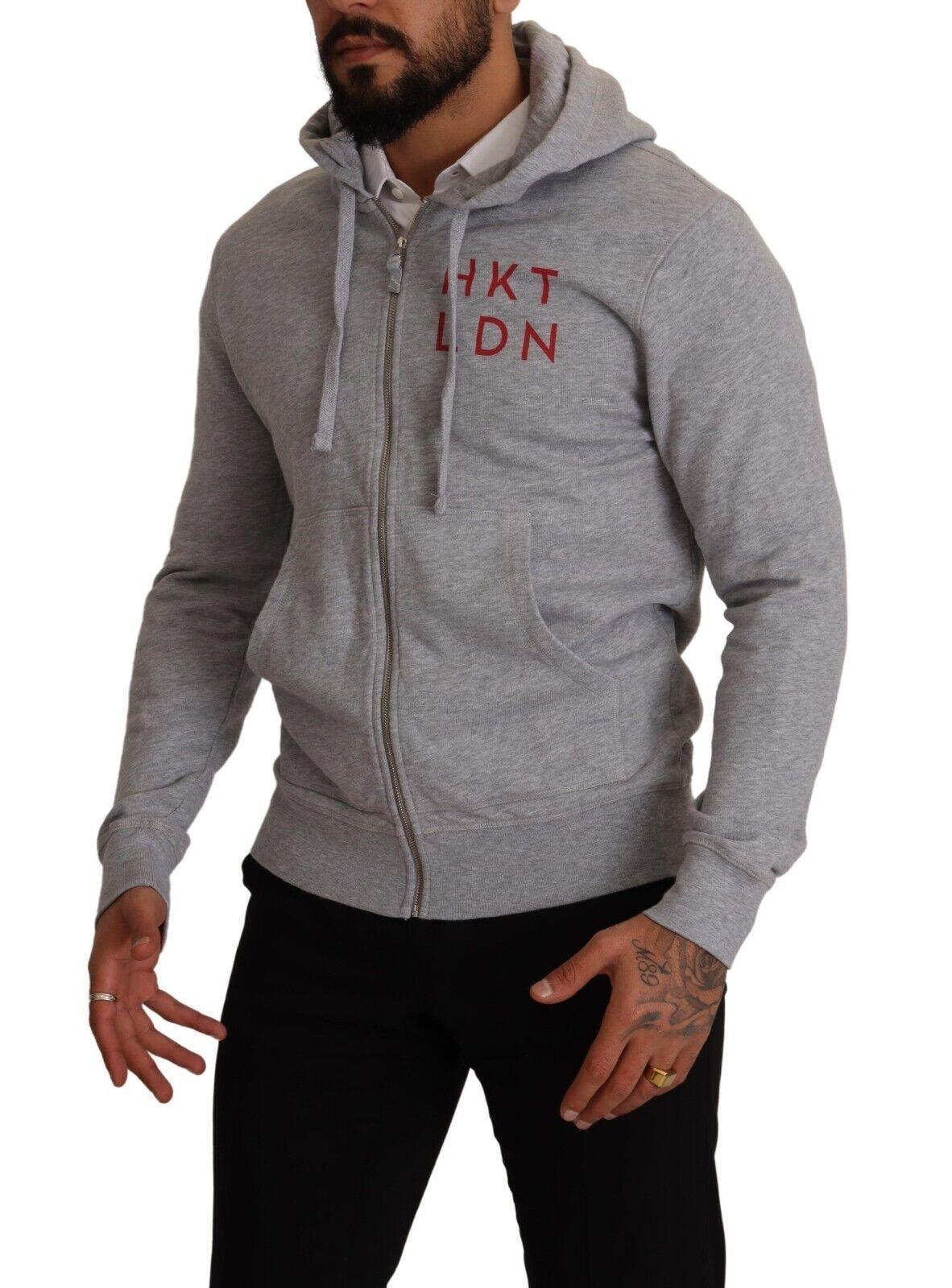 Hackett Grey Full Zip Hooded Cotton Sweatshirt Sweater - Designed by Hackett Available to Buy at a Discounted Price on Moon Behind The Hill Online Designer Discount Store