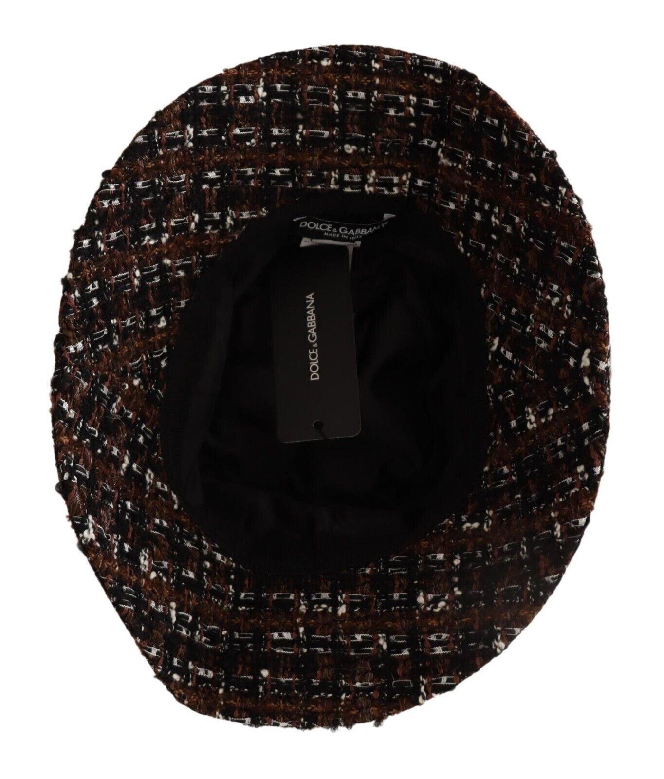 Multicolor Fabric Woven Wide Brim Bucket Hat designed by Dolce & Gabbana available from Moon Behind The Hill 's Clothing Accessories > Hats > Womens range