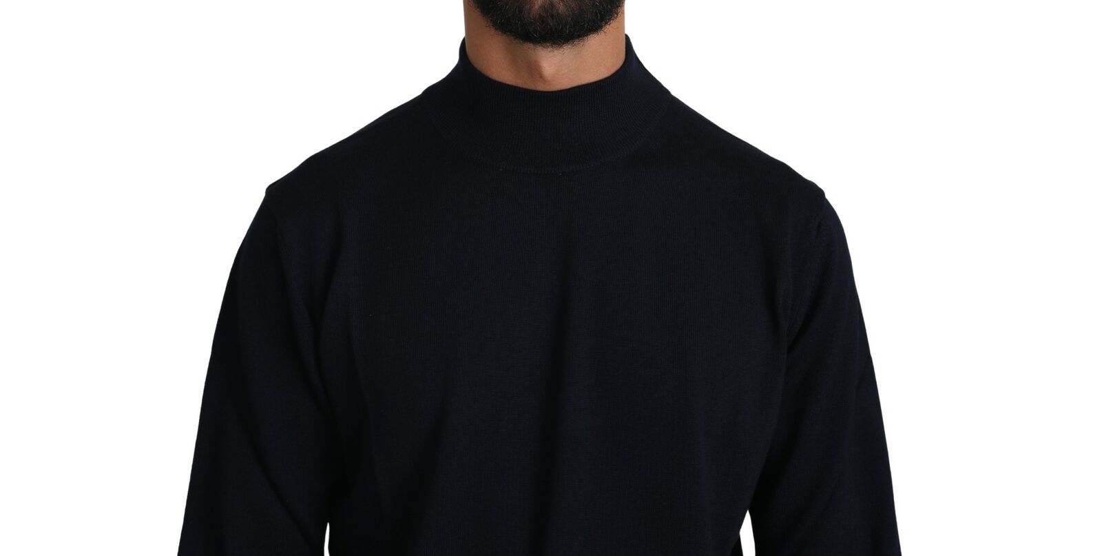 Dark Blue Crewneck Pullover 100% Wool Sweater - Designed by MILA SCHÖN Available to Buy at a Discounted Price on Moon Behind The Hill Online Designer Discount Store